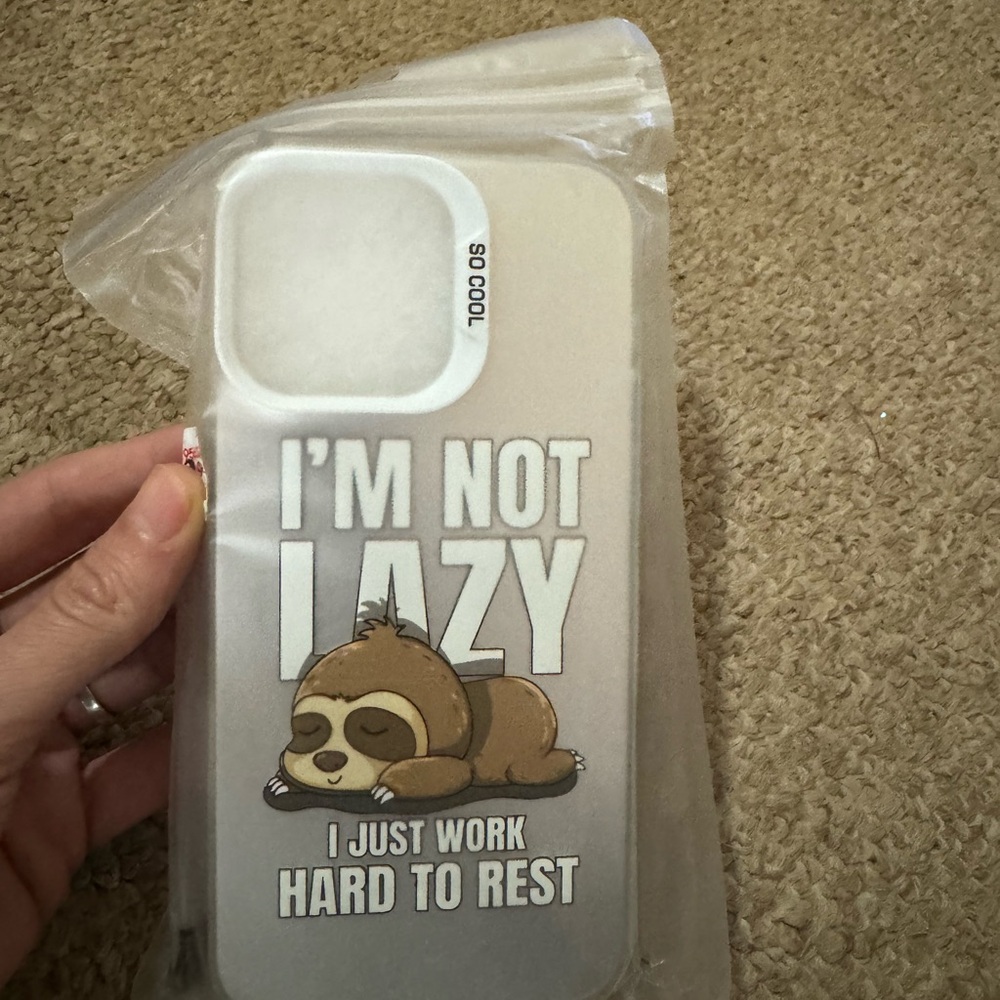 iPhone 15 pro max Sloth Design Phone Case - White